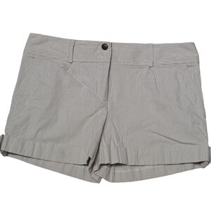 Shoshanna Tan & White Pin Striped Nautical Sailor Chic Shorts